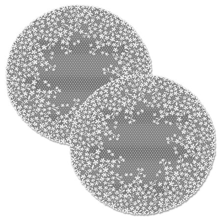 Heritage Lace 20 in. Blossom Round Doily - White - Set of 2 BL-2000W-S